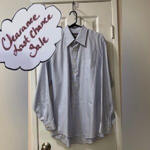 Kirkland Signature Men's Shirt with Blue and White Stripes